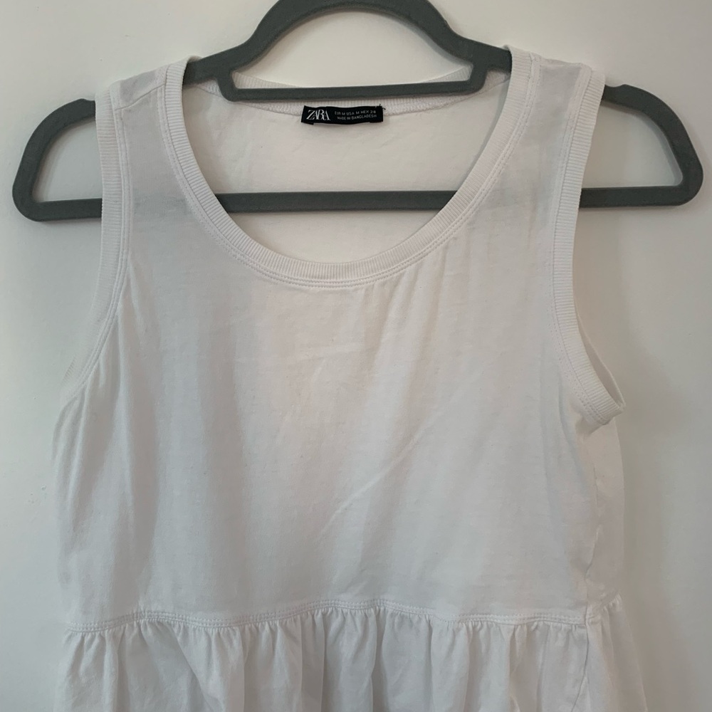 Zara White Sleeveless Women's Top